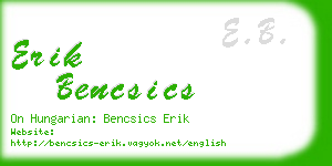 erik bencsics business card